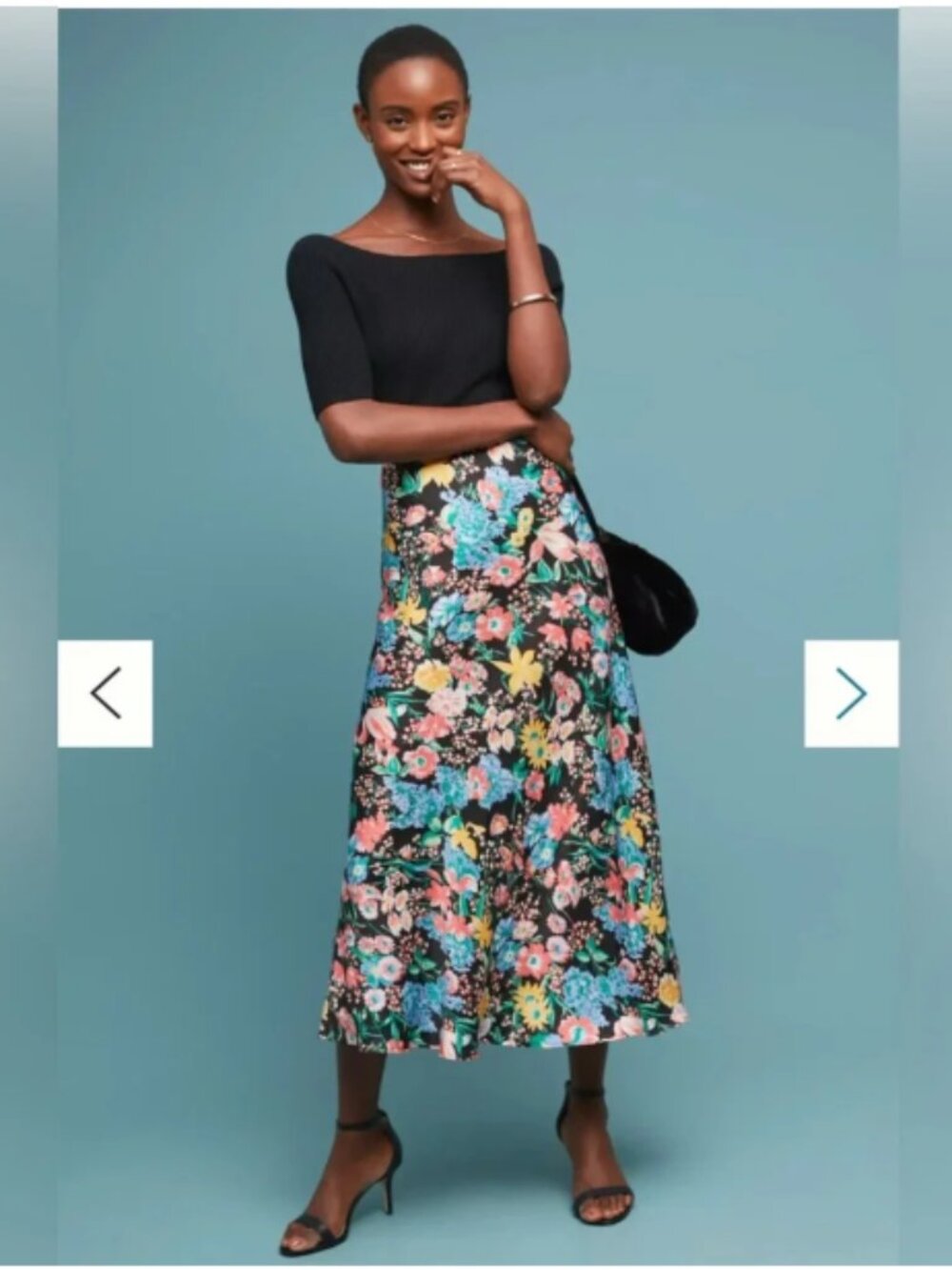 Anthropologie Multicolor Floral Pencil Midi Skirt